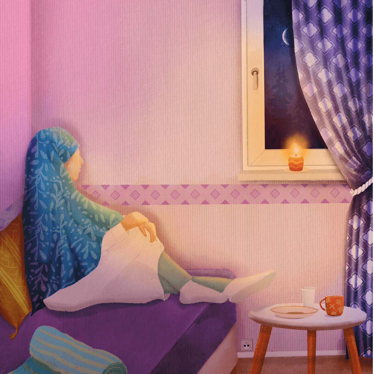 Illustration jeunesse — décor coloré