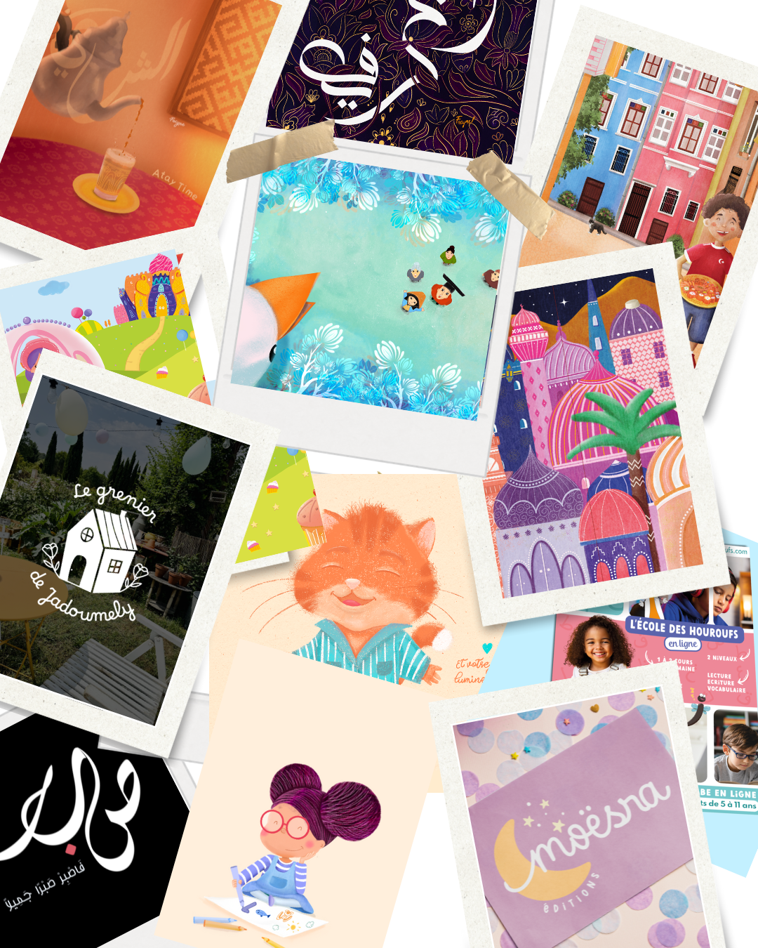 Planche de polaroïds — illustrations Facyne